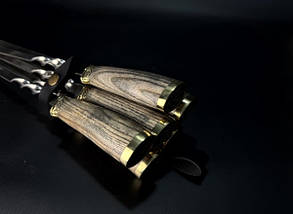 Набір шампурів з вилкою в сагайдаку Люкс Nb Art Герб України ясен 7 предметів 47330156, фото 2