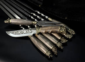 Набір шампурів Люкс Nb Art Звірі з ножем та вилкою в закритому сагайдаку 8 предметів 47330160, фото 5