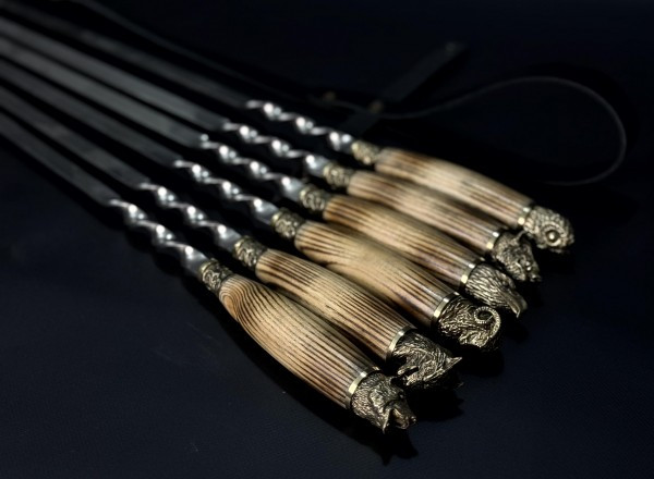 Набір шампурів Люкс Nb Art Звірі ясен у сагайдаку 6 предметів 47330165