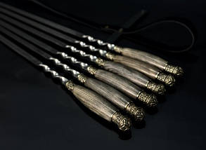 Набір шампурів Люкс Nb Art Ясен класичні в сагайдаку 6 предметів 47330166, фото 4