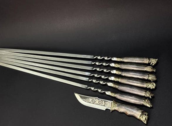 Набір шампурів Люкс Nb Art Звірі ясен у сагайдаку 7 предметів 47330176, фото 1