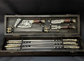 Набір шампурів Люкс Nb Art Звірі Максі в дерев'яному кейсі 10 предметів 47330178, фото 3