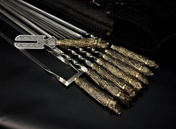 Набір шампурів Люкс Nb Art Звірі з подвійним шампуром у закритому сагайдаку 8 предметів 47330183, фото 1