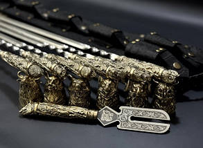 Набір шампурів Люкс Nb Art Звірі з чарками та вилкою в закритому сагайді 13 предметів 47330186, фото 5