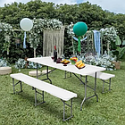 Складна лава для відпочинку на природі, розкладна лавка трансформер для пікніка дачі Бонро BS 183 біла, фото 6