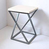 Табурет кухонний твердий лофт Білий Marble