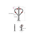 Бар'єр паркувальний «Метелик» складаний h=60 см (b=51 см) замок з 2 ключами Yato YT-55740, фото 5