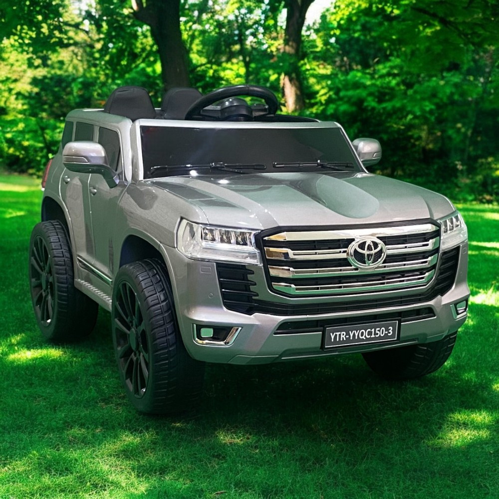 Дитячий повнопривідний електромобіль моделі Toyota Land Cruiser Grey / Сірий
