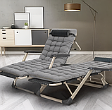 Розкладне крісло ліжко з подушкою LEOBRO Сіре (FCB-S03-PP), фото 2
