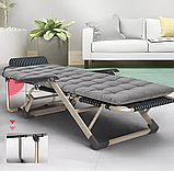 Розкладне крісло ліжко з подушкою LEOBRO Сіре (FCB-S03-PP), фото 3