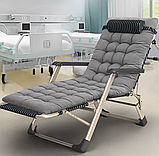 Розкладне крісло ліжко з подушкою LEOBRO Сіре (FCB-S03-PP), фото 4