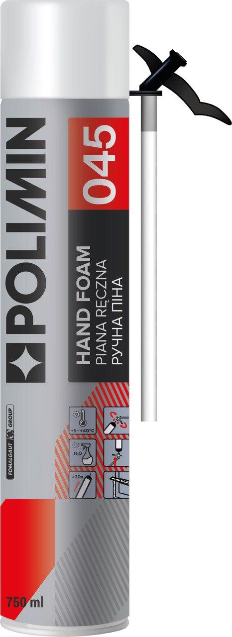 Ручна монтажна піна Polimin 045 750мл (12шт/уп), фото 1