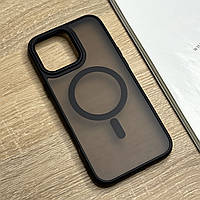Матовий чохол на iPhone 16 Pro Max з MagSafe. Захищений, чорного кольору, напівпрозорий ззаду Matte Design