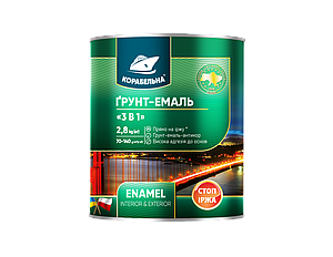 Ґрунт-емаль "3 в 1" "Корабельная" біла 2,8 кг