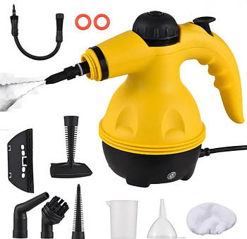 Пароочисник ручний для прибирання будинку з функцією відпарювач одягу з насадками очищення парою