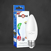 Світлодіодна Лампа BIOM С37 "Свічка" 7W цоколь Е27 4500К нейтральний білий