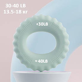 Эспандер кистевое кольцо 30-40LB (13.5-18кг), эспандер для кисти двойная нагрузка, светло-зеленый