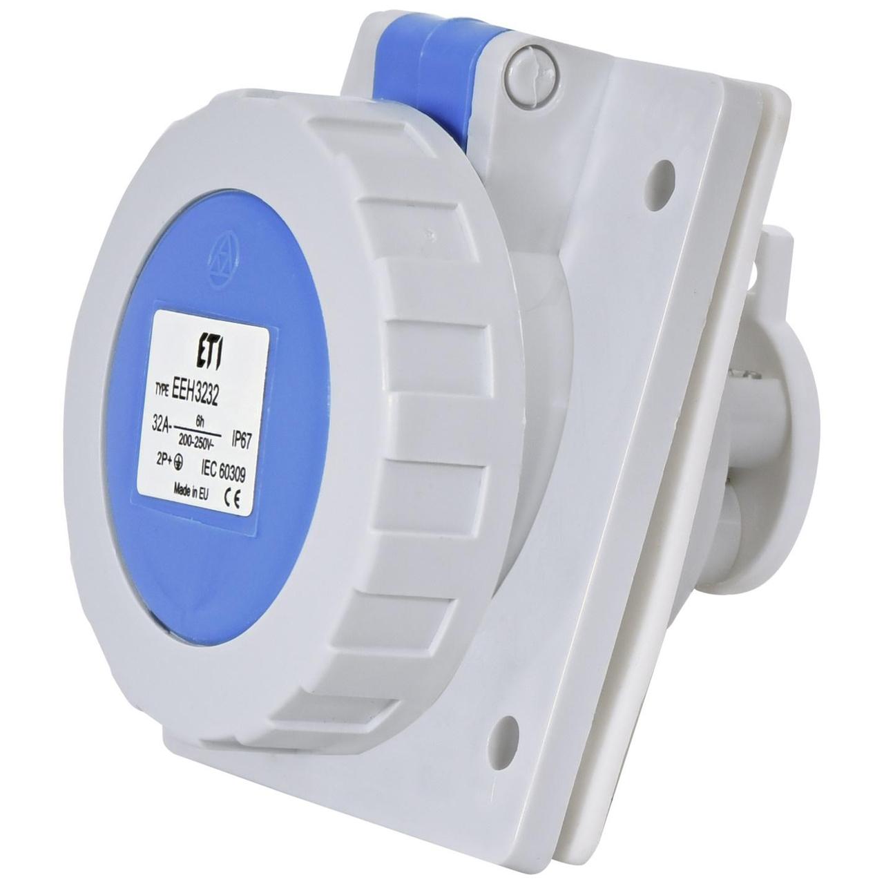 Розетка вбудована ETI EEH-3232 32A 230 V 2P+PE IP67 (4482085)