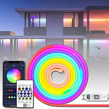Світлодіодна RGB Bluetooth стрічка 5 м з керуванням від телефону та пульта