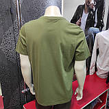 Чоловіча однотона футболка хакі, фото 2