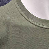 Чоловіча однотона футболка хакі, фото 5