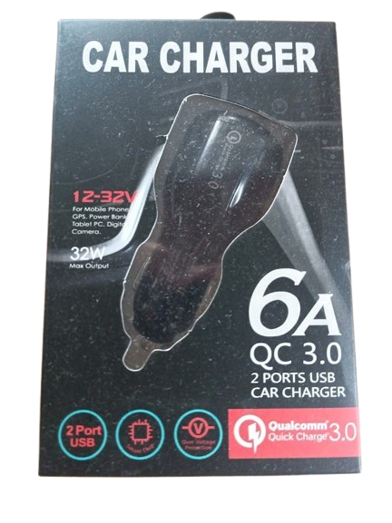 Автомобільний зарядний пристрій в прикурювач автомобіля car charger 2 usb 3 2w 6 a qc 3.0 S