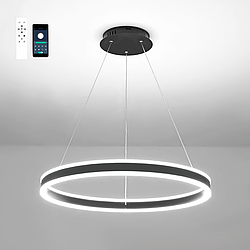 Світлодіодна люстра Esllse STELLA 96W R APP чорна Ø60×120см підвісна з пультом та додатком для смартфону 220V BLACK