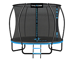 Батут Thunder ULTRA 312 см з внутрішньою сіткою та драбинкою чорно-голубий