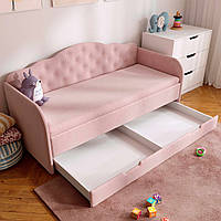 Дитяче м'яке ліжко Melisa 190x90 см з матрацом і шухлядою, колір рожевий ТМ Viorina-Deko