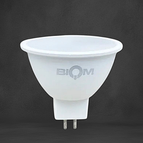 Точкова Світлодіодна Лампа BIOM MR16 7W цоколь GU5.3 3000К теплий білий, фото 2