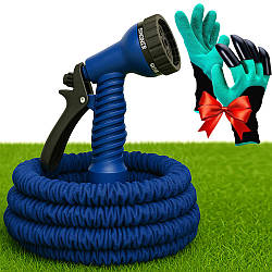 Шланг для поливу 15 м V-HOSE + Подарунок Садові рукавички GARDEN GLOVES / Садовий поливальний шланг