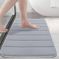 Современный коврик для ванной Aquarius с эффектом памяти Мягкий Антискользящий 50 х 80 см Серый в полоску