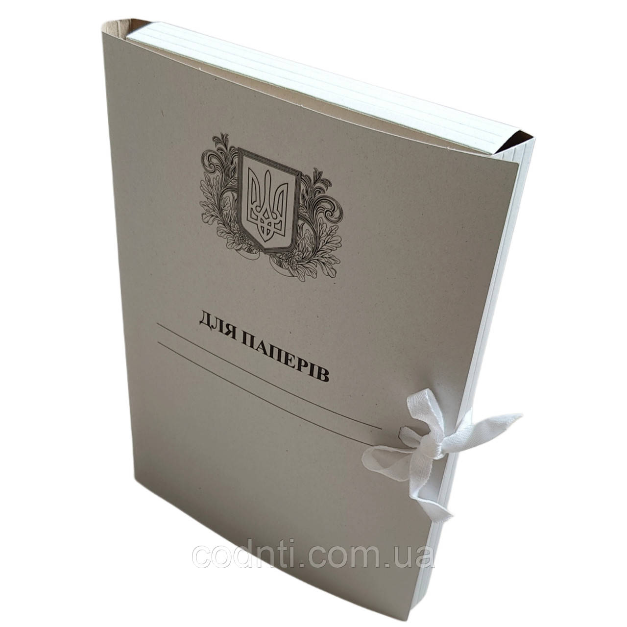 Архівна папка ЮТЕК А4 на зав'язках з титульною сторінкою "Для Папір Герб" 215х310 корінець 0,6-2,8 см 50 шт, фото 1