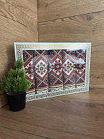 Набір із 5 кухонних лляних рушників з українським орнаментом