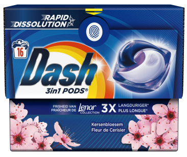 Універсальні капсули для прання Dash Fleurs de Cerisier 16 шт