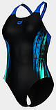 Купальник закритий для Жінкиок Arena BREATH SWIMSUIT V BACK LB синій, чорний, бірюзовий Жінки 36, фото 2