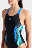 Купальник закритий для Жінкиок Arena BREATH SWIMSUIT V BACK LB синій, чорний, бірюзовий Жінки 36, фото 7
