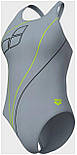 Купальник закритий для Жінкиок Arena TRAIL SWIMSUIT V BACK сірий Жінки 40, фото 3