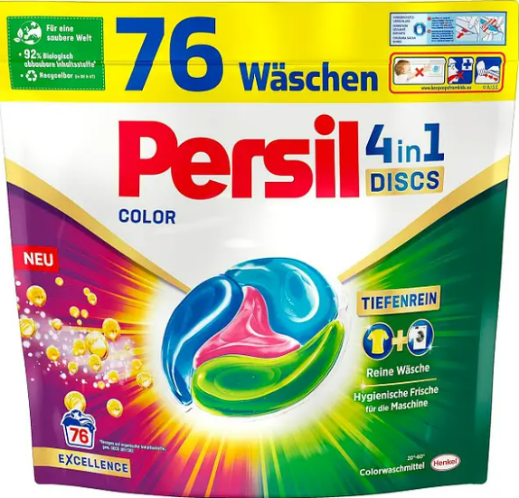 Капсули для прання універсал Persil Discs-Caps Color 4в1, 76шт