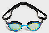 Окуляри для плавання Arena COBRA EDGE SWIPE MIRROR чорний, бірюзовий Унісекс OSFM, фото 2