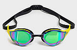 Окуляри для плавання Arena COBRA EDGE SWIPE MIRROR чорний, жовтий Унісекс OSFM, фото 2