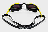 Окуляри для плавання Arena COBRA EDGE SWIPE MIRROR чорний, жовтий Унісекс OSFM, фото 3