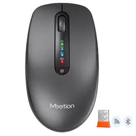 Миша бездротова USB + Bluetooth Meetion BTM100R 3-mode(2.4+BT1+BT2) 3200dpi 300mAh сіра