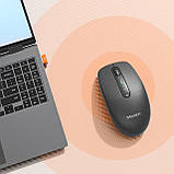 Миша бездротова USB + Bluetooth Meetion BTM100R 3-mode(2.4+BT1+BT2) 3200dpi 300mAh сіра, фото 6