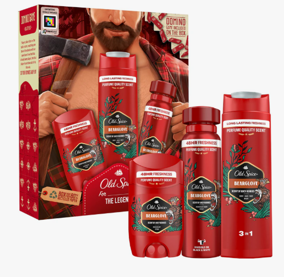 Подарунковий набір Old Spice Bearglove: дезодорант стик 50 мл + Гель для душа 250мл + дезодорант спрей 150 мл, фото 1