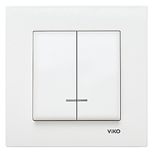 Вимикач 2-кл з підсвіткою VIKO Karre (білий)