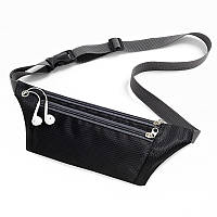 Сумка для бігу на пояс RunBag Водонепроникна 31х11 см Black (33535521)