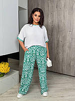 Жіночий прогулянковий костюм із софту з принтом рр.48-50, 52-54, 56-60, фото 2