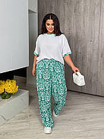 Жіночий прогулянковий костюм із софту з принтом рр.48-50, 52-54, 56-60, фото 2