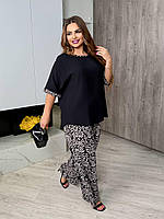 Жіночий прогулянковий костюм із софту з принтом рр.48-50, 52-54, 56-60, фото 4